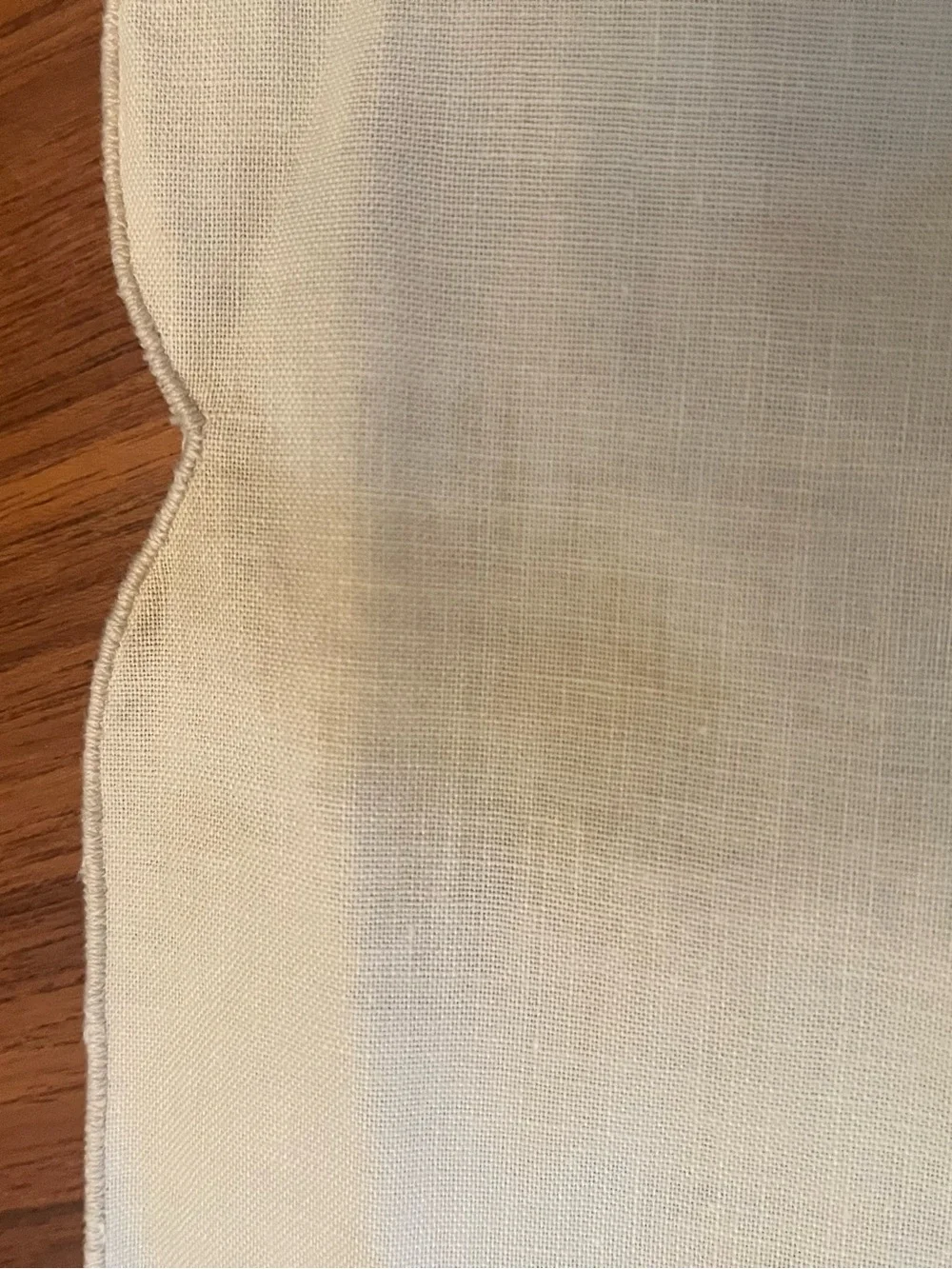 Vintage Italian Cotton Embroidered Crochet Beige Tablecloth 63” x120”